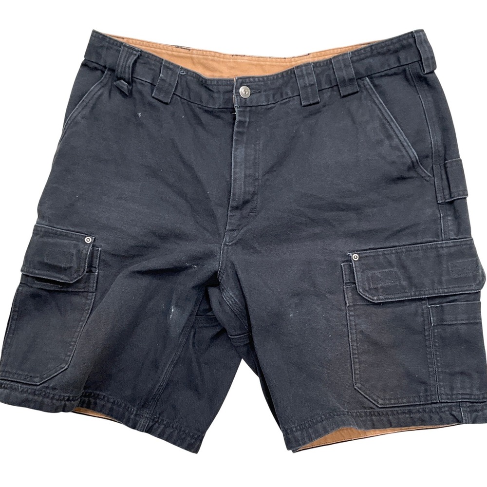 Duluth Cargo Shorts Men 40 ACT 37W Black Workwear Chore Utility Cotton Canvas